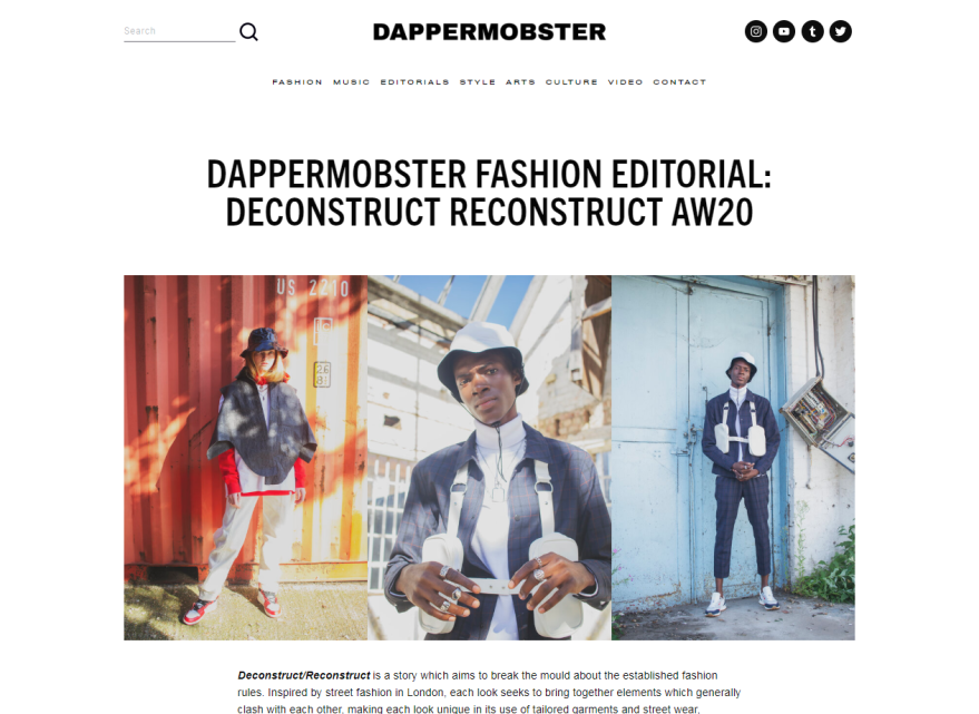 DapperMobster Fashion Editorial Deconstruct Reconstruct AW20 - Editorials